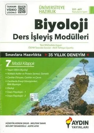 Üniversiteye%20Hazırlık%20TYT-AYT%20Biyoloji%20Ders%20İşleyiş%20Modülleri%20Aydın%20Yayınları