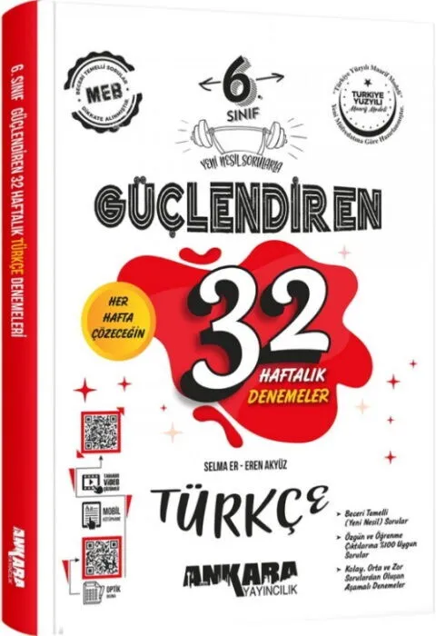 6.%20Sınıf%20Türkçe%20Güçlendiren%2032%20Haftalık%20Kazanım%20Denemeleri%20Ankara%20Yayıncılık
