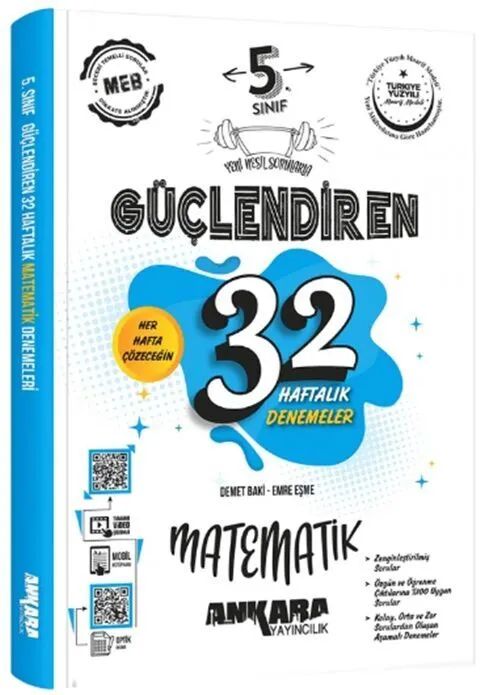 5.%20Sınıf%20Matematik%20Güçlendiren%2032%20Haftalık%20Denemeleri%20Ankara%20Yayıncılık