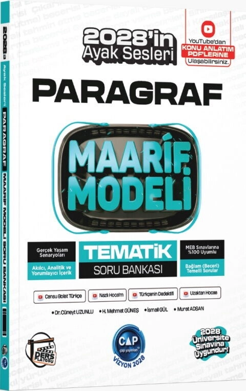Üniversiteye%20Hazırlık%20Paragraf%20Ders%20Platosu%20Maarif%20Modeli%20Tematik%20Soru%20Bankası%20Çap%20Yayınları