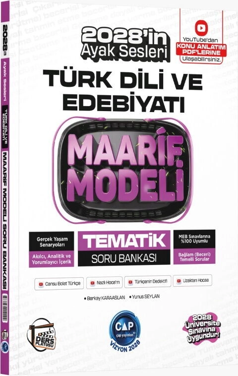 Üniversiteye%20Hazırlık%20Türk%20Dili%20ve%20Edebiyatı%20Ders%20Platosu%20Maarif%20Modeli%20Tematik%20Soru%20Bankası%20Çap%20Yayınları