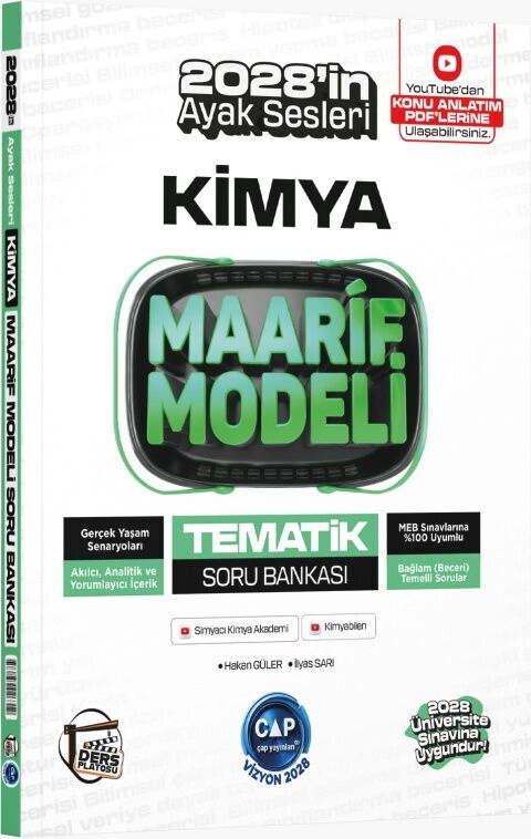 Üniversiteye%20Hazırlık%20Kimya%20Ders%20Platosu%20Maarif%20Modeli%20Tematik%20Soru%20Bankası%20Çap%20Yayınları