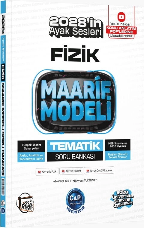 Üniversiteye%20Hazırlık%20Fizik%20Ders%20Platosu%20Maarif%20Modeli%20Tematik%20Soru%20Bankası%20Çap%20Yayınları