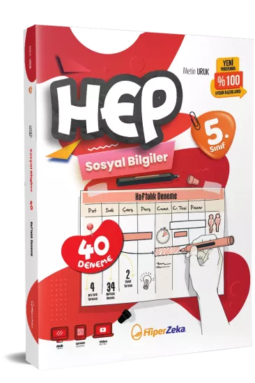 5. Sınıf HEP Sosyal Bilgiler Haftalık Deneme Föyleri Hiper Zeka Yayınları