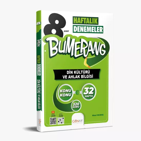 8. Sınıf Din Kültürü Bumerang 32 Haftalık Denemeleri Günay Yayınları