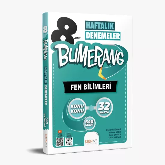 8. Sınıf Fen Bilimleri Bumerang 32 Haftalık Denemeleri Günay Yayınları