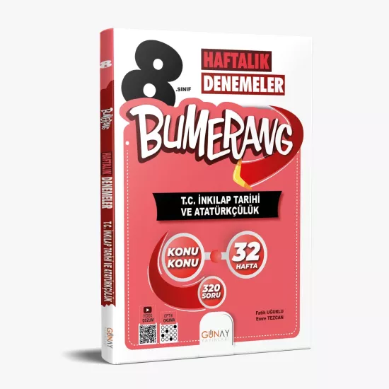 8. Sınıf İnkılap Tarihi Bumerang 32 Haftalık Denemeleri Günay Yayınları