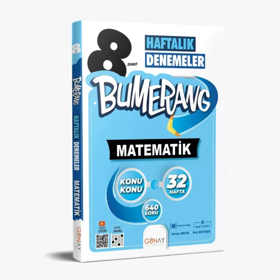 8. Sınıf Matematik Bumerang 32 Haftalık Denemeleri Günay Yayınları