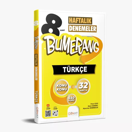 8. Sınıf Türkçe Bumerang 32 Haftalık Denemeleri Günay Yayınları