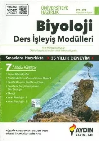 Üniversiteye Hazırlık TYT-AYT Biyoloji Ders İşleyiş Modülleri Aydın Yayınları