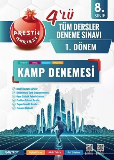 8. Sınıf 1. Dönem Tüm Dersler 4 lü Kamp Denemesi Nartest Yayınları - Hemen Satın Al