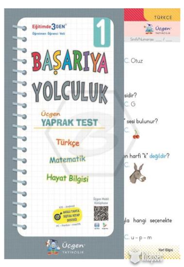 1. Sınıf Üçgen Yayıncılık Başarıya Yolculuk - Yaprak Test