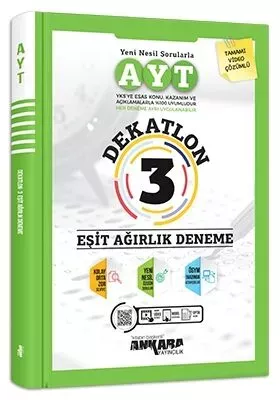 AYT Eşit Ağırlık Dekatlon 3 Deneme Ankara Yayıncılık - Hemen Satın Al