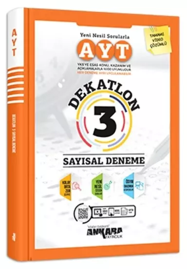 AYT Sayısal Dekatlon 3 Deneme Ankara Yayıncılık - Hemen Satın Al
