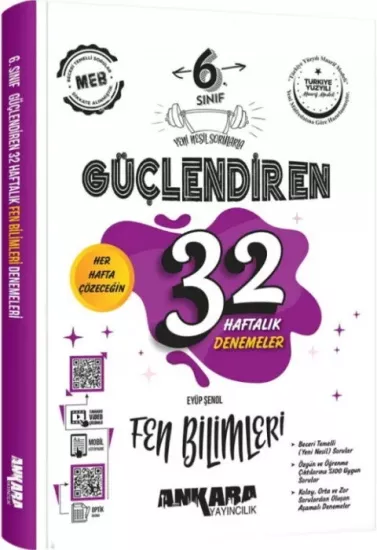 6. Sınıf Fen Bilimleri Güçlendiren 32 Haftalık Kazanım Denemeleri Ankara Yayıncılık - Hemen Satın Al