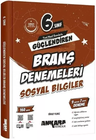 6. Sınıf Sosyal Bilgiler Güçlendiren Branş Denemeleri Ankara Yayıncılık - Hemen Satın Al