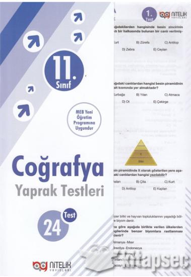 Nitelik Yaprak Test 11. Sınıf Coğrafya