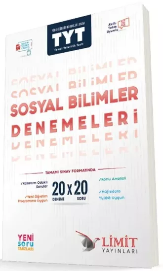 TYT Sosyal Bilimler 20x20 Denemeleri Limit Yayınları - Hemen Satın Al