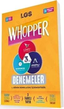 8. Sınıf LGS 1. Dönem Whopper 3 lü Deneme Seti Limit Yayınları - Hemen Satın Al