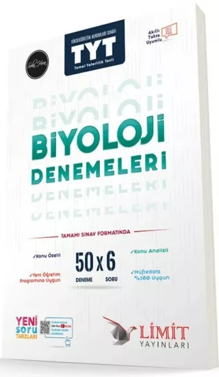 TYT Biyoloji 50x6 Denemeleri Limit Yayınları - Hemen Satın Al