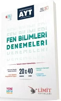 AYT Fen Bilimleri 20x40 Video Çözümlü Denemeleri Limit Yayınları - Hemen Satın Al
