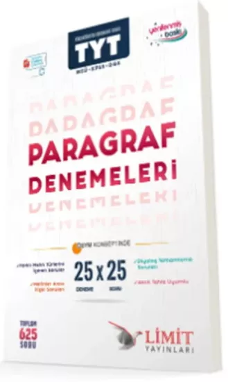 TYT MSÜ KPSS DGS Paragraf 25 X 25 Denemeleri Limit Yayınları - Hemen Satın Al