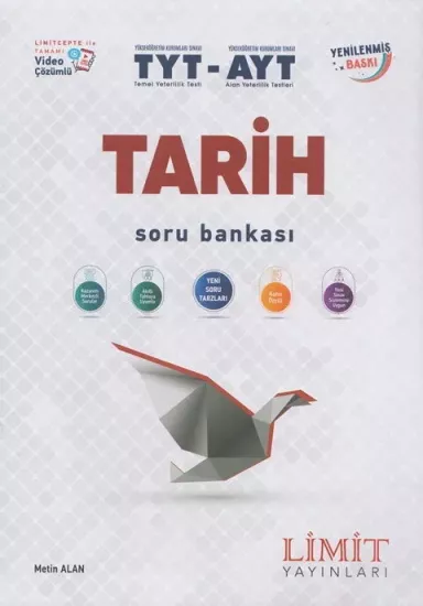 TYT AYT Tarih Video Çözümlü Soru Bankası Limit Yayınları - Hemen Satın Al
