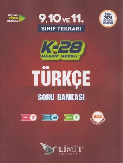 TYT 9. ve 10. Sınıf Tekrarı Türkçe K-28 Maarif Model Soru Bankası Limit Yayınları - Hemen Satın Al