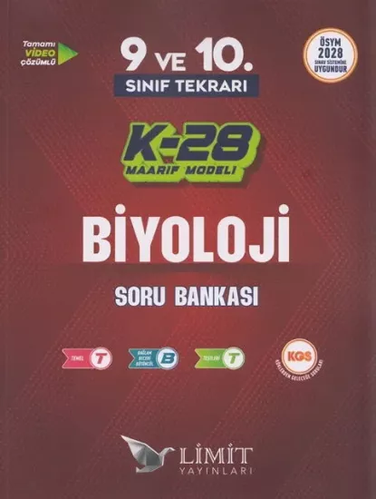 TYT 9. ve 10. Sınıf Tekrarı Biyoloji K-28 Maarif Model Soru Bankası Limit Yayınları - Hemen Satın Al