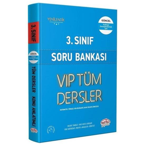 Editör Vip 3. Sınıf Tüm Dersler Soru Bankası Mavi Kitap Kamp: