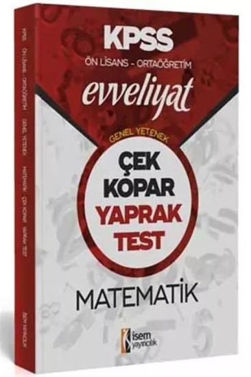 İsem 2020 Evveliyat KPSS Genel Yetenek Ortaöğretim Ön Lisans Matematik Çek Kopar Yaprak Test İsem Ya