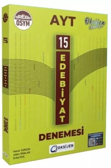 AYT Edebiyat 15 Branş Denemesi Oksijen Yayınları - Hemen Satın Al
