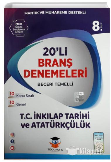 Zeka Küpü Yayınları 8. Sınıf LGS İnkılap Tarihi Ve Atatürkçülük 20 Li Branş Denemeleri Zeka Küpü
