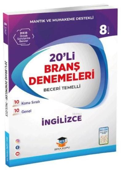 Zeka Küpü Yayınları 8. Sınıf LGS İngilizce 20 Li Branş Denemeleri Zeka Küpü