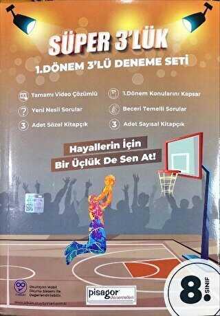 Zeka Küpü Yayınları 8. Sınıf Pisagor Süper 3` lük 1. Dönem Deneme Seti