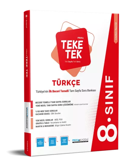 8. Sınıf Teke Tek Türkçe Soru Bankası Pruva Akademi