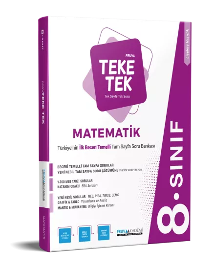 8. Sınıf Teke Tek Matematik Soru Bankası Pruva Akademi