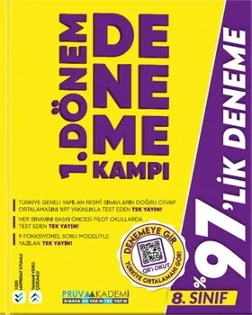 8. Sınıf 1. Dönem Deneme Kampı Pruva Akademi - Hemen Satın Al