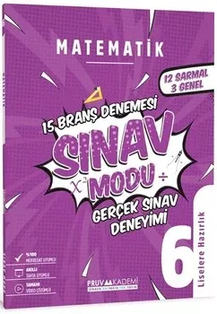 6. Sınıf Matematik Sınav Modu 15 Deneme Pruva Akademi - Hemen Satın Al