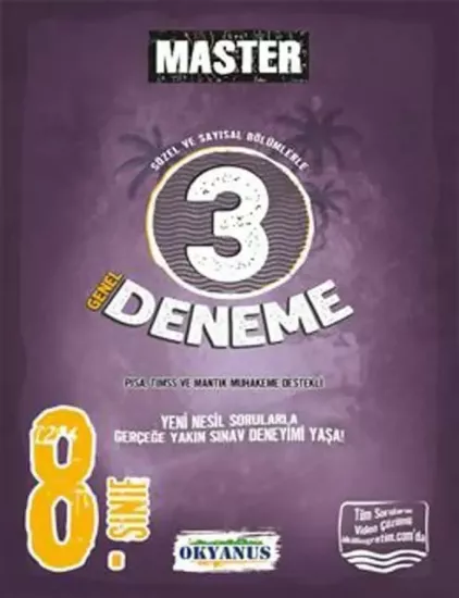 8. Sınıf Master Sözel ve Sayısal Bölümlerle 3 Genel Deneme Okyanus Yayıncılık - Hemen Satın Al