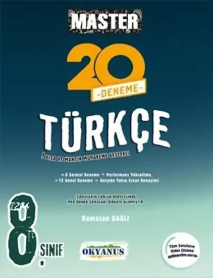 8. Sınıf Master Türkçe 20 Deneme Okyanus Yayıncılık - Hemen Satın Al