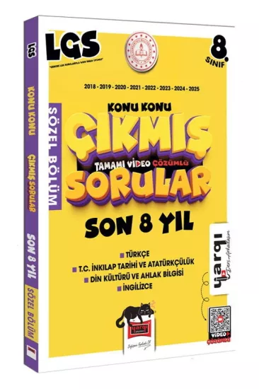 8. Sınıf Konu Konu Çıkmış Sorular Son 8 Yıl (Sözel) Yargı Yayınları