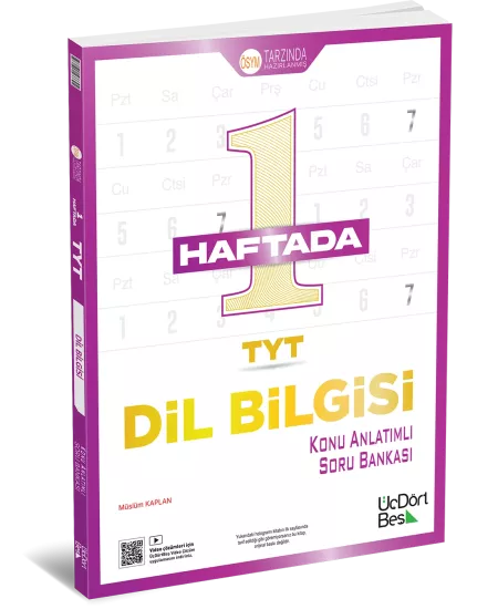 TYT 1 Haftada Dil Bilgisi Konu Anlatımlı Soru Bankası ÜçDörtBeş Yayınları