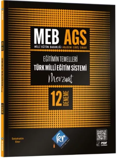 KR Akademi MEB AGS Eğitimin Temelleri ve Türk Milli Eğitim Sistemi Mevzuat 12 Deneme KR Akademi Yayınları - Hemen Satın Al
