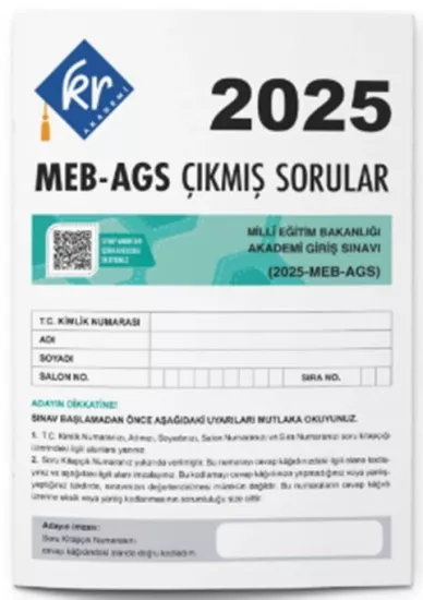 KR Akademi 2025 MEB AGS Tıpkı Basım Kitapçığı KR Akademi Yayınları - Hemen Satın Al