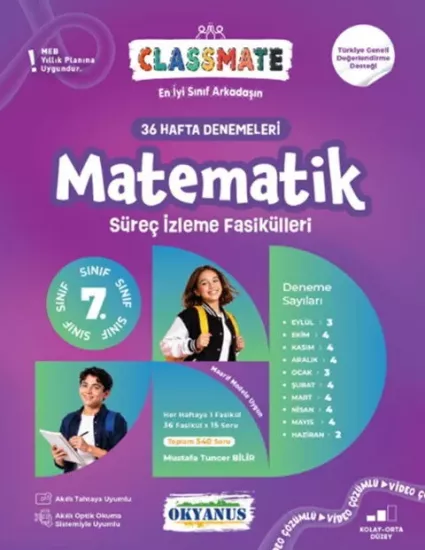 7. Sınıf Matematik Classmate 36 Hafta Denemeleri Süreç İzleme Fasikülleri Okyanus Yayıncılık - Hemen Satın Al