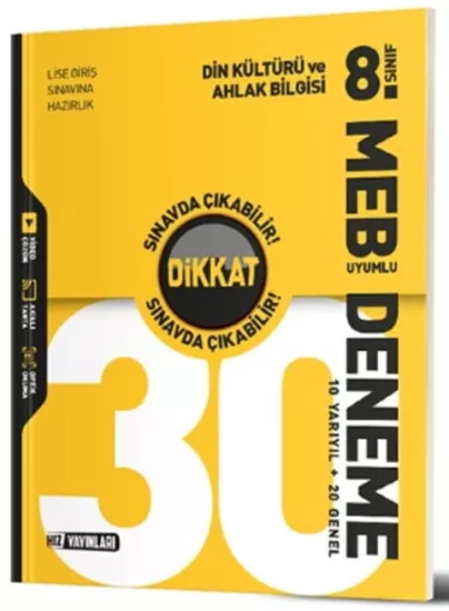 8. Sınıf Din Kültürü ve Ahlak Bilgisi 30 lu Deneme Hız Yayınları - Hemen Satın Al
