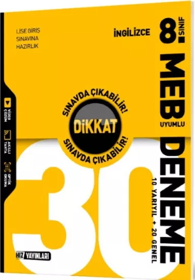 8. Sınıf İngilizce 30 Deneme Hız Yayınları - Hemen Satın Al