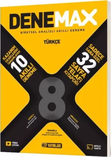 8. Sınıf Türkçe Denemax 10 lu Akıllı Deneme Hız Yayınları - Hemen Satın Al