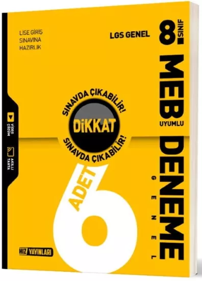 8. Sınıf LGS Genel 6 lı Deneme Hız Yayınları - Hemen Satın Al